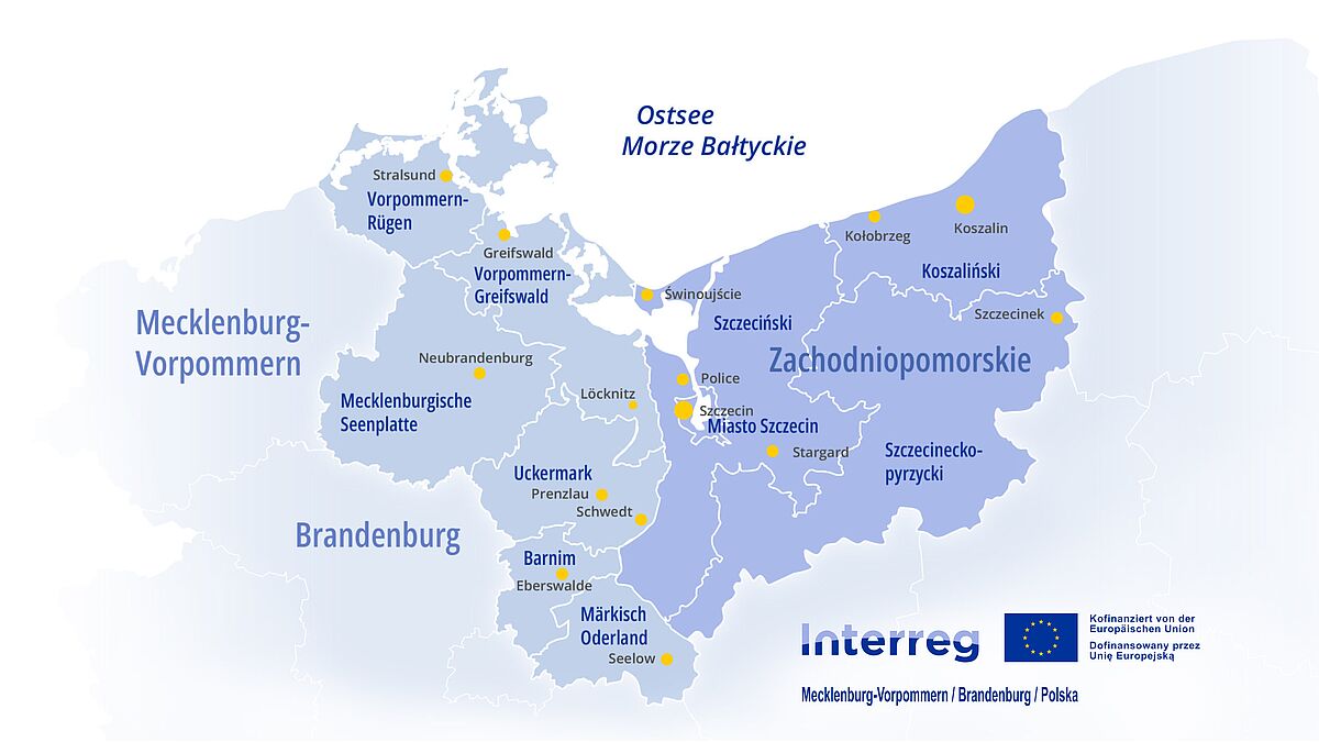 A map of the area pomerania (Pommern-Zachodniopomorskie)